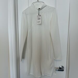Zara Ivory Ribbed Blouse